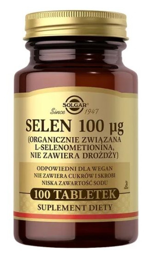 Solgar Selen 100 tabletek - Długi termin ważności!