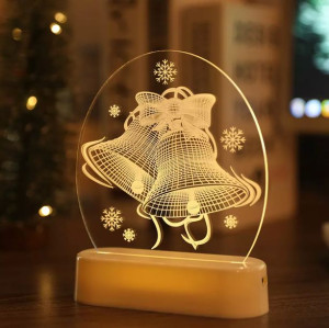 Witraż świąteczny LED lampki świąteczne dzwonki stojący