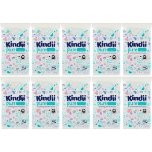 Cleanic Kindii, Pure, bawełniane płatki kosm. dla niemowląt pakiet 10x60szt