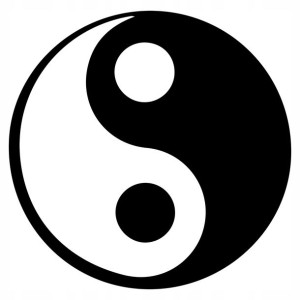 Naklejka na auto wodoodporna YIN YANG RÓWNOWAGA