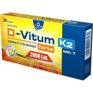 D-Vitum Forte 2000 j.m. K2 MK-7, witaminy D i K dla dorosłych, kaps 30 szt.