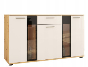 Nowoczesna komoda KUBA Biała Dąb Artisan 140cm