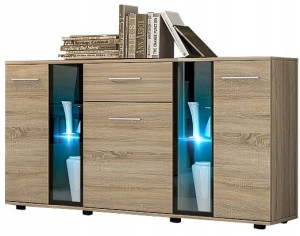 Nowoczesna komoda KUBA Sonoma 140cm
