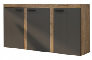 Nowoczesna komoda SAMBA Grafit Dąb Lefkas 148 cm