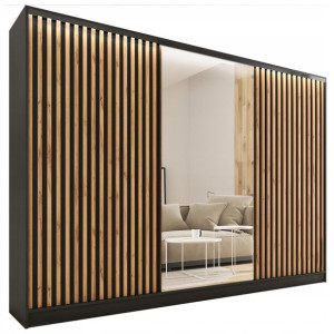 Szafa przesuwna z lustrem lamele 280 cm LOFT wotan