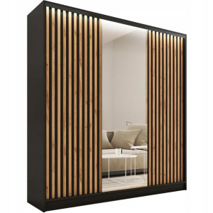Szafa przesuwna z lustrem lamele 180cm LOFT wotan