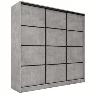 Szafa przesuwna 200 cm LOFT beton mat półki drążek