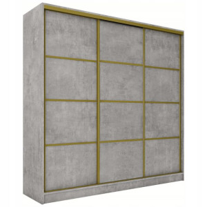 Szafa przesuwna 200 cm GOLD beton mat drążki półki