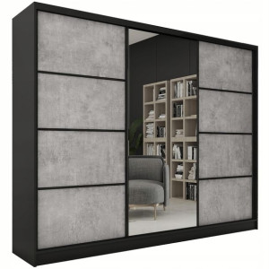 Szafa przesuwna z lustrem 250 cm LOFT Beton matowa