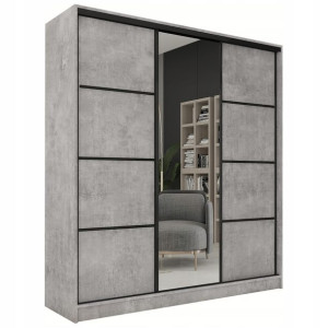 Szafa przesuwna z lustrem 180 cm LOFT Beton drążek