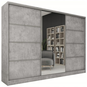 Szafa przesuwna z lustrem 280 cm TOP beton mat