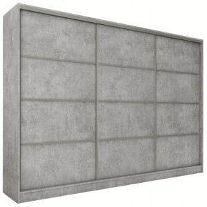 Szafa przesuwna 280 cm TOP beton szuflady drążek