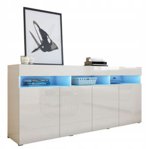 Komoda do salonu biała połysk 175 cm PREMIUM