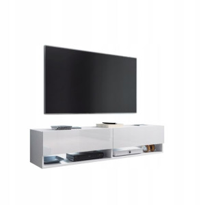 Szafka rtv AROMA biała połysk 140 cm