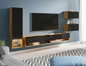 Meble do salonu MADERA Szafka rtv półki wiszące
