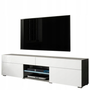 Szafka RTV Stolik 180 cm biały połysk matera CORAL