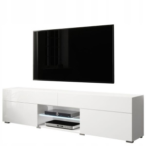 Szafka RTV biała CORAL połysk 180 cm