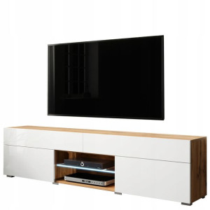 Szafka RTV Stolik 180 cm biały połysk wotan CORAL