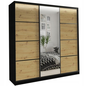 Szafa przesuwna z lustrem 200 czarny artisan LOFT