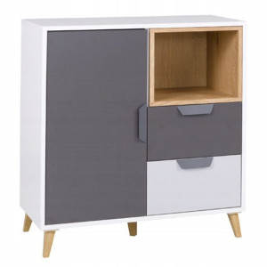 Mała komoda JORK 80 cm szuflady półki