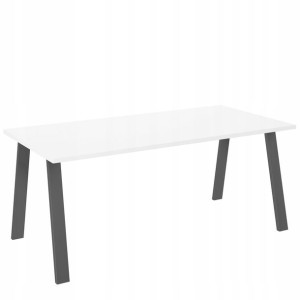 Biały stół KEVIN 185x90 czarne metalowe nogi loft