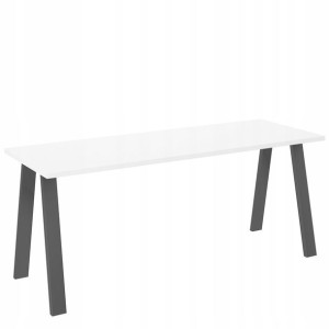 Duży biały stół KEVIN 185x67 metalowe czarne nogi