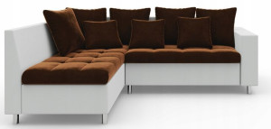 Narożnik ekoskóra plusz sofa rogówka z pufą ARETA