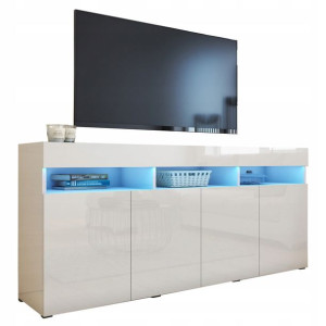 Komoda Szafka RTV biała połysk 175 cm PREMIUM