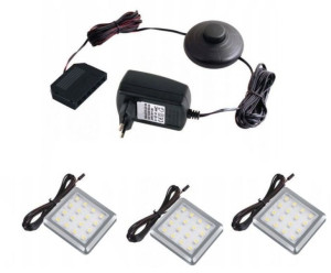 Oświetlenie LED square 3 pkt niebieski