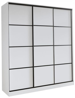 Szafa przesuwna z szufladami 180 cm biała mat LOFT