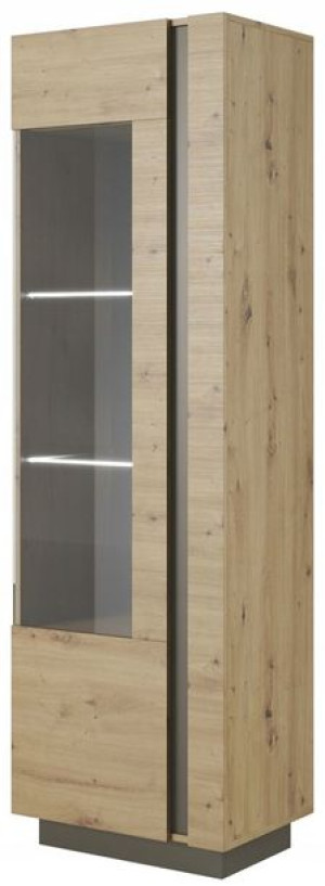 Witryna do salonu 60 cm dąb artisan LINDA