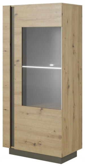 Witryna szklana 72 cm dąb artisan LINDA