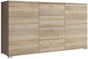 Komoda szuflady półki 150 cm dąb sonoma SAND