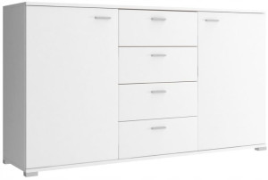 Biała komoda 150 cm szuflady półki SAND
