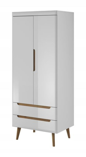 Szafa biała połysk Szafa z szufladami 80 cm RENI