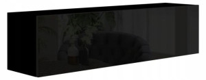 Czarna szafka pozioma 140 cm PREMIUM