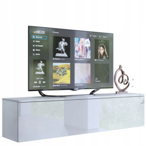 Wisząca Szafka RTV biały połysk 175 cm PREMIUM