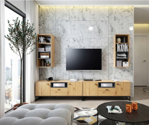 Meblościanka do salonu 270 cm dąb artisan OLI