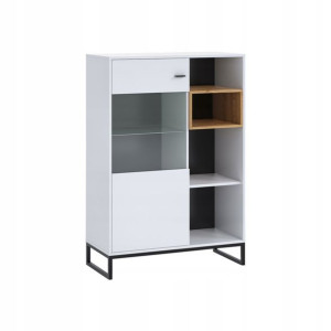 Biała elegancka witryna do salonu 90 cm OLI