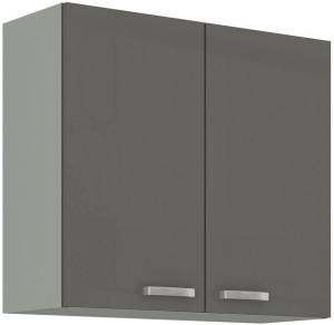 Szafka kuchenna wisząca półki 80 cm Silver połysk