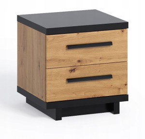 Stolik nocny Ismena Dąb Artisan/Czarny