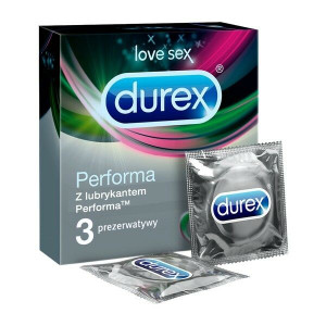 Durex Performa, prezerwatywy ze środkiem nawilżającym, 3 szt.
