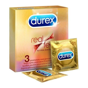 Durex RealFeel, prezerwatywy, 3 szt.