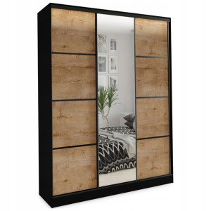 Szafa przesuwna z lustrem 150 cm LOFT lefkas półki