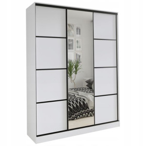 Szafa przesuwna z lustrem 150 cm LOFT biała