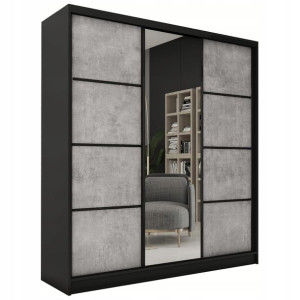 Szafa przesuwna z lustrem 180 cm LOFT Beton drążek