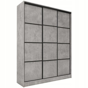 Szafa przesuwna 150 cm LOFT beton matowy szuflady