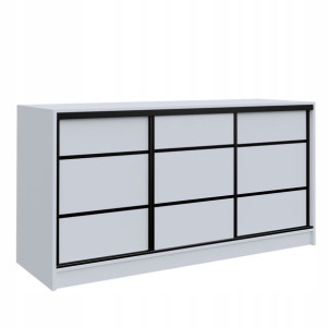 Komoda LOFT 180 cm Mini Szafa przesuwna biała
