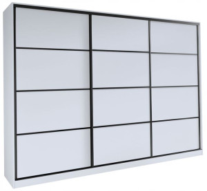 Szafa przesuwna z szufladami 250 cm biała mat LOFT