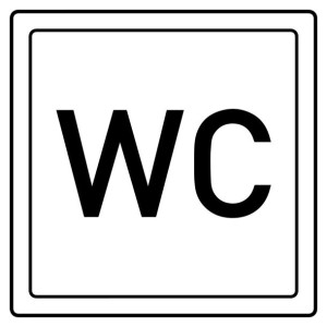 Naklejka na drzwi WC toaleta 100x100 mm 1 szt
